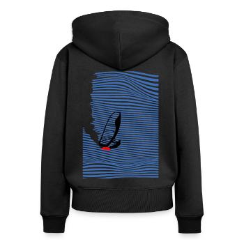 Windsurfer Windsurf Onde - Sweat à capuche zippé Premium bio Femme - noir - Dos - Julia (174cm)