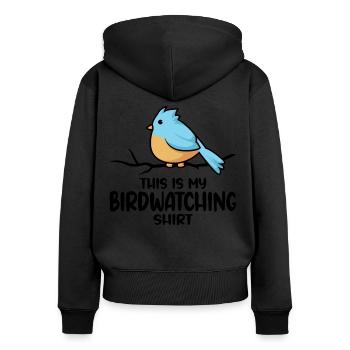 Bird Watching Orinthologist Birdwatching Gift - Women's Premium Organic Zip Hoodie - black - Back - Julia (174cm)