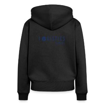Logistik Experte Beruf Logistiker Spedition - Frauen Premium Bio Zip Hoodie - Schwarz - Hinten - Julia (174cm)