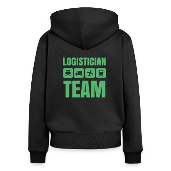 Logistiker Team Spedition Logistikerin Logistik - Frauen Premium Bio Zip Hoodie - Schwarz - Hinten - Julia (174cm)