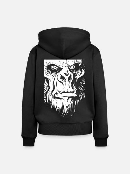 Sasquatch Bigfoot - Frauen Premium Bio Zip Hoodie - Schwarz