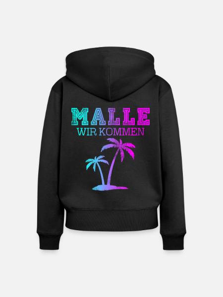 Malle wir kommen - Frauen Premium Bio Zip Hoodie - Schwarz