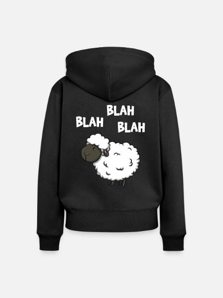 Blah Blah Blah - Frauen Premium Bio Zip Hoodie - Schwarz