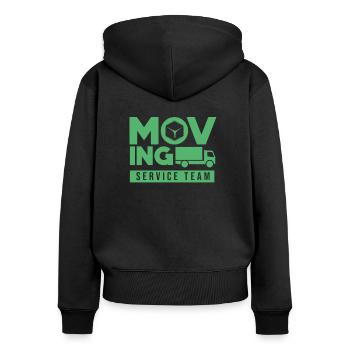 Umzug Service Team Umzugsunternehmen Umziehen - Frauen Premium Bio Zip Hoodie - Schwarz - Hinten - Julia (174cm)