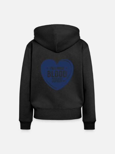Ik ben een trotse bloeddonor plasma bloeddonatie - Vrouwen Premium Bio ziphoodie - zwart