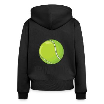 I Just Really Love Tennis Ok Tennisball Geschenk - Frauen Premium Bio Zip Hoodie - Schwarz - Hinten - Julia (174cm)