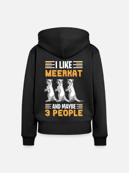 Erdmännchen Tierliebe Surikate - Frauen Premium Bio Zip Hoodie - Schwarz
