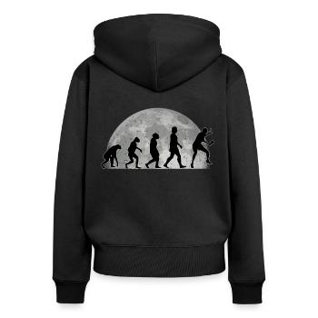 Joueur de ping-pong Evolution Lune ping-pong - Sweat à capuche zippé Premium bio Femme - noir - Dos - Julia (174cm)