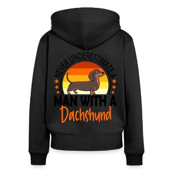 Dachshund Teckel Dogs Dog Lovers Dachshund Man - Women's Premium Organic Zip Hoodie - black - Back - Julia (174cm)