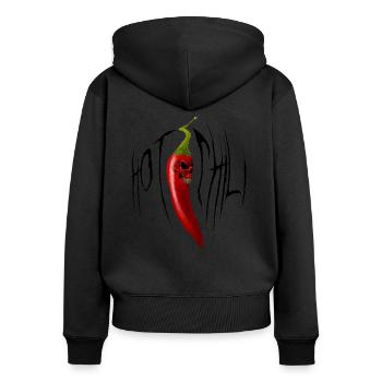 Hot Chili - Frauen Premium Bio Zip Hoodie - Schwarz - Hinten - Julia (174cm)