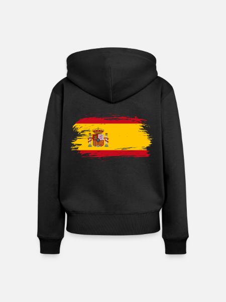 Spanien Flagge - Frauen Premium Bio Zip Hoodie - Schwarz