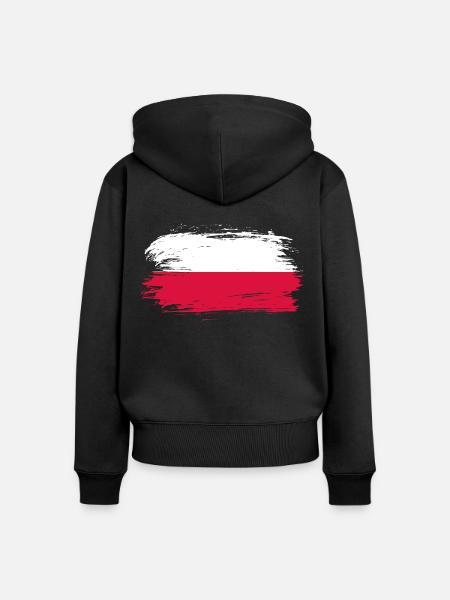Polen Flagge - Frauen Premium Bio Zip Hoodie - Schwarz