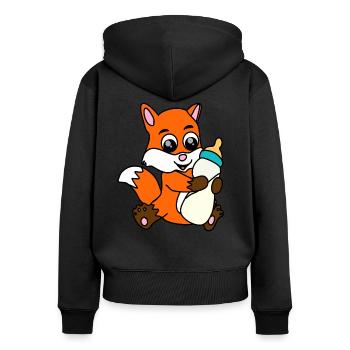 Fox - Women's Premium Organic Zip Hoodie - black - Back - Julia (174cm)