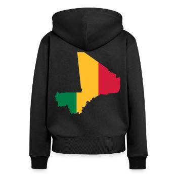 Mali - Women's Premium Organic Zip Hoodie - black - Back - Julia (174cm)