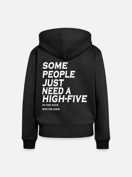 High Five - Frauen Premium Bio Zip Hoodie - Schwarz
