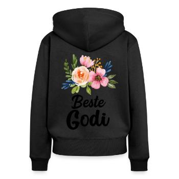Beste Godi Patentante Österreich Taufgodi Taufpati - Frauen Premium Bio Zip Hoodie - Schwarz - Hinten - Julia (174cm)