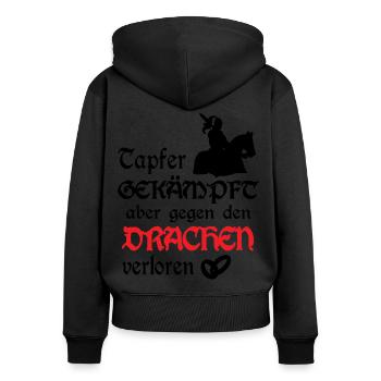 Wedding Bachelor Party Dragon - Women's Premium Organic Zip Hoodie - black - Back - Julia (174cm)