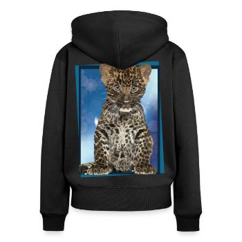Leopard - Women's Premium Organic Zip Hoodie - black - Back - Julia (174cm)