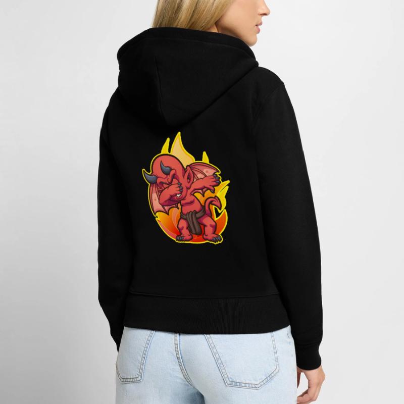 Dabbing Devil Dab Debben Danse Danse Idée cadeau Sweat à capuche zippé Premium bio Femme