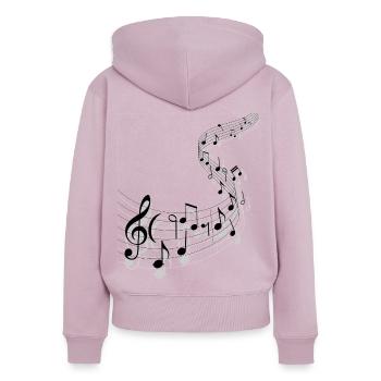 Musicien musicien NEW DESIGN 2020 - Sweat à capuche zippé Premium bio Femme - rose poudré - Dos - Julia (174cm)