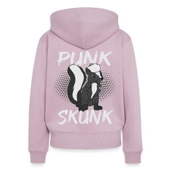 Punk putois - Sweat à capuche zippé Premium bio Femme - rose poudré - Dos - Julia (174cm)