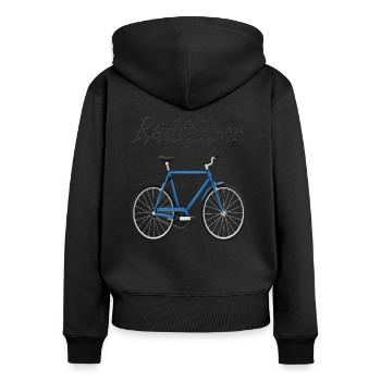 Conception de vélo - Sweat à capuche zippé Premium bio Femme - noir - Dos - Julia (174cm)