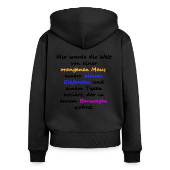 orangene maus schwarz - Frauen Premium Bio Zip Hoodie - Schwarz - Hinten - Julia (174cm)