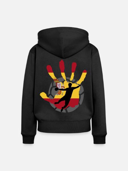 Spanien Handballer Handball Geschenk - Frauen Premium Bio Zip Hoodie - Schwarz
