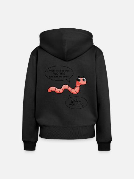 Kompostkompost Gartengarten Wurm Humor - Frauen Premium Bio Zip Hoodie - Schwarz