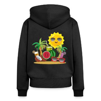 Sommer Sonne Strand Urlaub Party - Frauen Premium Bio Zip Hoodie - Schwarz - Hinten - Julia (174cm)