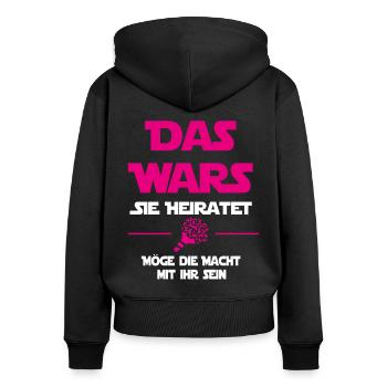 Das wars Sie heiratet - JGA Junggesellinnen - Frauen Premium Bio Zip Hoodie - Schwarz - Hinten - Julia (174cm)