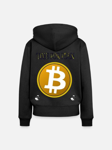 Bitcoin symbol plan - Frauen Premium Bio Zip Hoodie - Schwarz