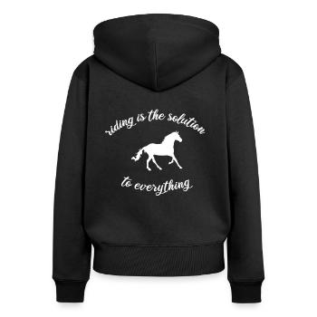 Équitation hobby loisirs dames cadeau - Sweat à capuche zippé Premium bio Femme - noir - Dos - Julia (174cm)