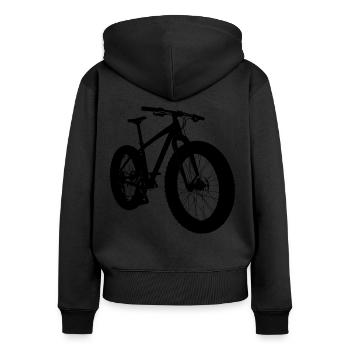 Fatbike cool - Sweat à capuche zippé Premium bio Femme - noir - Dos - Julia (174cm)