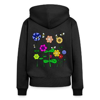 Flowers. Colorful and beautiful. - Women's Premium Organic Zip Hoodie - black - Back - Julia (174cm)