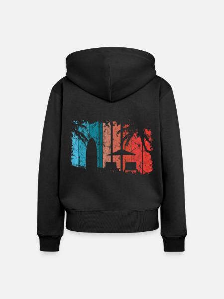 Strand - Frauen Premium Bio Zip Hoodie - Schwarz