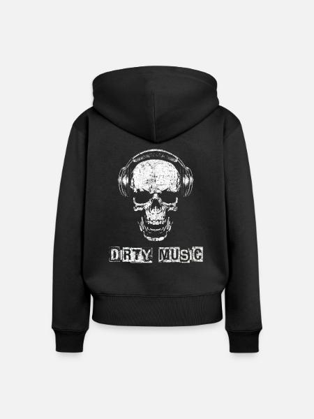 Musik - Frauen Premium Bio Zip Hoodie - Schwarz
