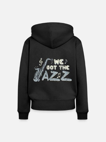 Musik - Frauen Premium Bio Zip Hoodie - Schwarz