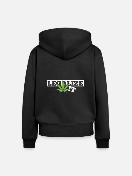 Weed Marihuana Geschenkidee - Frauen Premium Bio Zip Hoodie - Schwarz