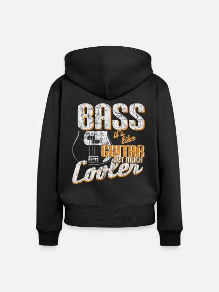 Bass Musik Geschenk - Frauen Premium Bio Zip Hoodie - Schwarz