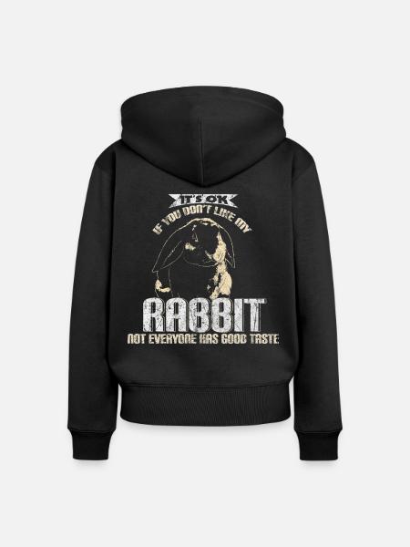 Haustier Hase - Frauen Premium Bio Zip Hoodie - Schwarz