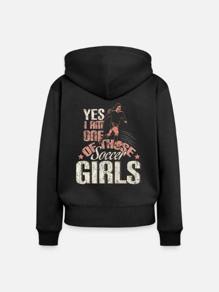 Weiblich Fußball Geschenk - Frauen Premium Bio Zip Hoodie - Schwarz