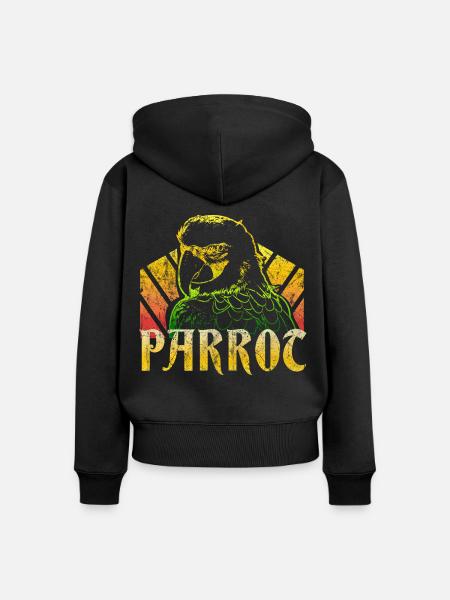 Papagei - Frauen Premium Bio Zip Hoodie - Schwarz