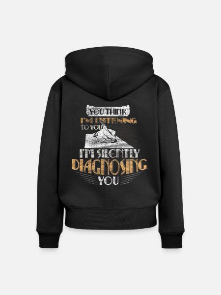 Psychologie Geschenkidee - Frauen Premium Bio Zip Hoodie - Schwarz