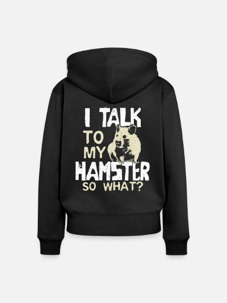 Hamster Hamsterbesitzer Tier - Frauen Premium Bio Zip Hoodie - Schwarz
