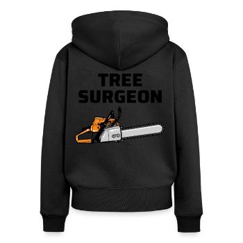 Arborist Baum Chirurg Kletterer Klettern Trimmer - Frauen Premium Bio Zip Hoodie - Schwarz - Hinten - Julia (174cm)