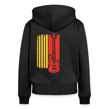 Guitare basse - Sweat à capuche zippé Premium bio Femme - noir - Dos - Julia (174cm)