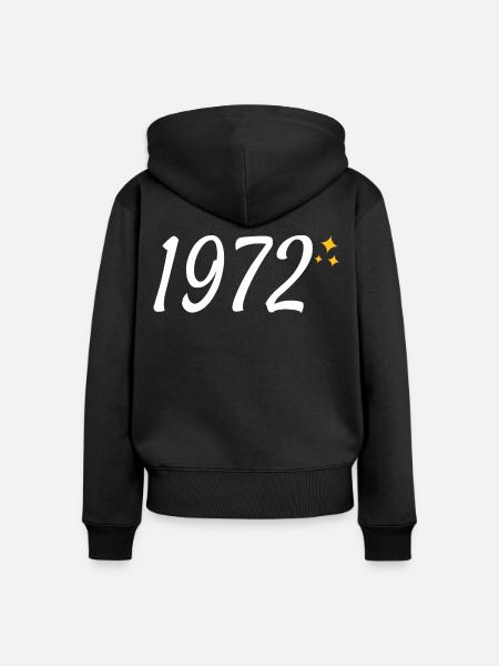 1972 - Frauen Premium Bio Zip Hoodie - Schwarz