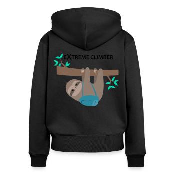 Sloth extreme climber Extreme climber - Women's Premium Organic Zip Hoodie - black - Back - Julia (174cm)