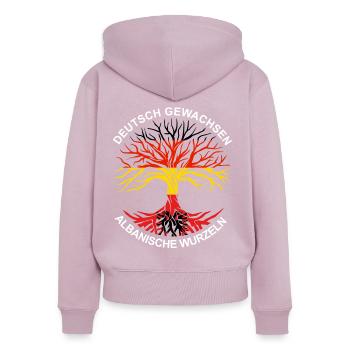 Deutsch Albanisch Deutsch Albaner stolz Geschenk - Frauen Premium Bio Zip Hoodie - Altrosa - Hinten - Julia (174cm)